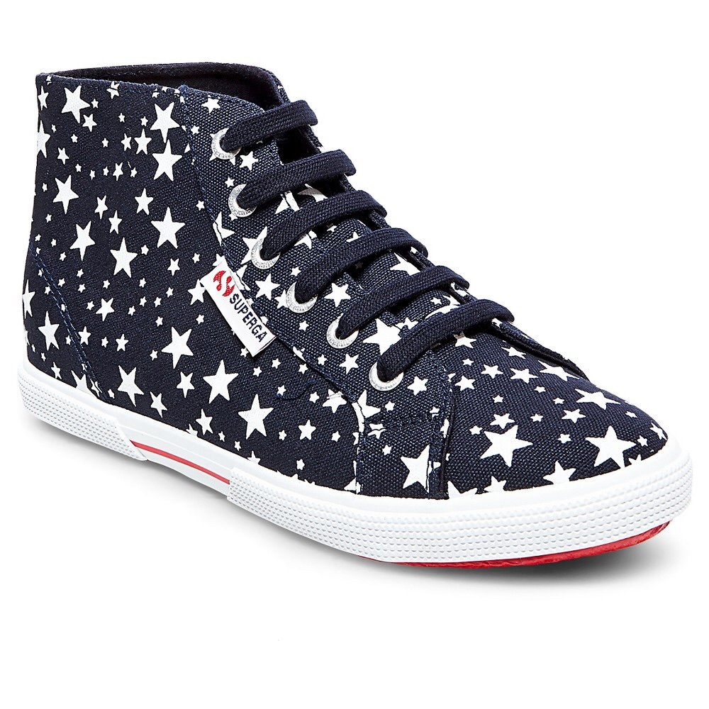 SUPERGA navy blue star printed high tops